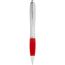 Nash Kugelschreiber silbern mit farbigem Griff (silber, rot) (Art.-Nr. CA830749)