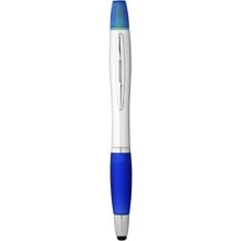 Nash Stylus Kugelschreiber und Marker (silber, royalblau) (Art.-Nr. CA831783)