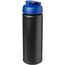 Baseline® Plus grip 750 ml Sportflasche mit Klappdeckel (schwarz, blau) (Art.-Nr. CA836222)