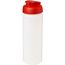 Baseline® Plus grip 750 ml Sportflasche mit Klappdeckel (transparent, rot) (Art.-Nr. CA845613)