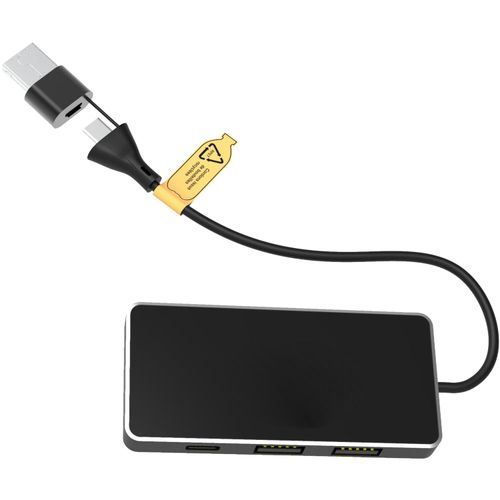 SCX.design H20 8-in-1 USB-Hub mit dualem Eingang und 6 Ports und Leuchtlogo (Art.-Nr. CA845750) - 8-in-1 USB-Hub mit 3 USB-A und 3 Typ-C...