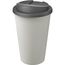 Americano® Eco 350 ml recycelter Becher mit auslaufsicherem Deckel (grau, weiss) (Art.-Nr. CA852519)
