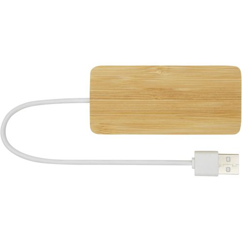 Tapas USB-Hub aus Bambus (Art.-Nr. CA852656) - USB 2.0-Hub aus Bambus mit 2 USB-A-Ansch...