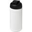 Baseline 500 ml recycelte Sportflasche mit Klappdeckel (weiss, schwarz) (Art.-Nr. CA852752)