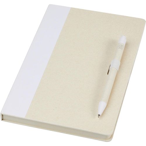 Dairy Dream A5 Notizbuch und Kugelschreiber-Set aus recyceltem Milchkarton (Art.-Nr. CA872943) - A5 Notizbuch und Kugelschreiber-Set....