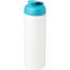Baseline® Plus grip 750 ml Sportflasche mit Klappdeckel (weiss, aquablau) (Art.-Nr. CA874695)