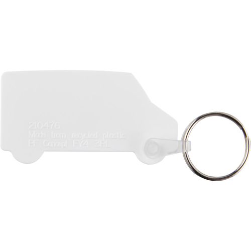 Tait Van Schlüsselanhänger aus recyceltem Material (Art.-Nr. CA884032) - Weißer Schlüsselanhänger in Form eine...