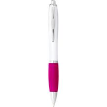 Nash Kugelschreiber weiß mit farbigem Griff (weiss, rosa) (Art.-Nr. CA924738)