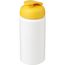 Baseline® Plus grip 500 ml Sportflasche mit Klappdeckel (weiss, gelb) (Art.-Nr. CA940987)