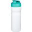 Baseline® Plus 650 ml Sportflasche mit Klappdeckel (weiss, aquablau) (Art.-Nr. CA945015)