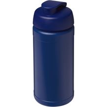 Baseline 500 ml recycelte Sportflasche mit Klappdeckel (blau) (Art.-Nr. CA947384)