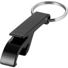 Tao Schlüsselanhänger mit Flaschen- und Dosenöffner aus recyceltem RCS Aluminium (Schwarz) (Art.-Nr. CA948522)