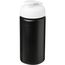 Baseline® Plus grip 500 ml Sportflasche mit Klappdeckel (schwarz, weiss) (Art.-Nr. CA954826)