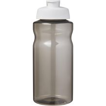 H2O Active® Eco Big Base 1L Sportflasche mit Klappdeckel (kohle, weiss) (Art.-Nr. CA961029)