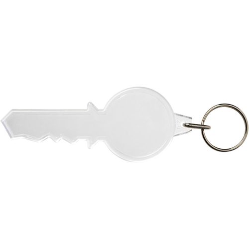 Combo Schlüsselanhänger in Schlüsselform (Art.-Nr. CA962474) - Transparenter Schlüsselanhänger in Sch...