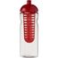 H2O Active® Base 650 ml Sportflasche mit Stülpdeckel und Infusor (transparent, rot) (Art.-Nr. CA973410)