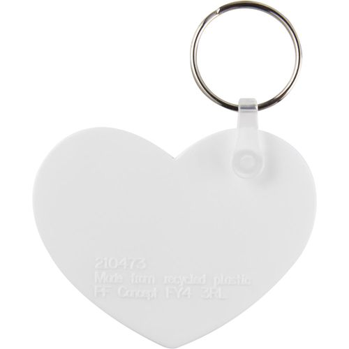 Tait Schlüsselanhänger in Herzform aus recyceltem Material (Art.-Nr. CA978484) - Transparenter, herzförmiger Schlüssela...
