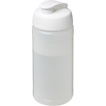 Baseline® Plus 500 ml Sportflasche mit Klappdeckel (transparent, weiss) (Art.-Nr. CA978705)