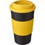 Americano® 350 ml Isolierbecher mit Schutzring (gelb, schwarz) (Art.-Nr. CA978842)