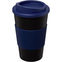 Americano® 350 ml Isolierbecher mit Schutzring (schwarz, blau) (Art.-Nr. CA983902)