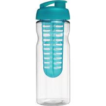 H2O Active® Base 650 ml Sportflasche mit Klappdeckel und Infusor (transparent, aquablau) (Art.-Nr. CA985594)