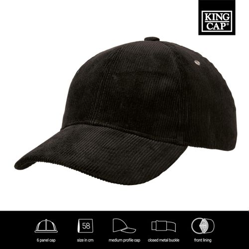 Fine Rib Cap (Art.-Nr. CA208622) - 6 panel Cap mit Frontfütterung. Mediu...