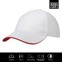 Heavy Twill Duo Tone Strap Cap (Weiß/Rot) (Art.-Nr. CA715819)