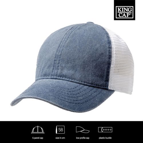 Washed Cotton Soft Mesh Trucker Cap (Art.-Nr. CA909996) - 6 Panel Trucker Cap mit Frontfütterung....