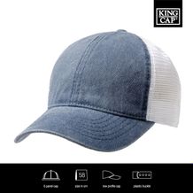 Washed Cotton Soft Mesh Trucker Cap (blau/weiß) (Art.-Nr. CA909996)