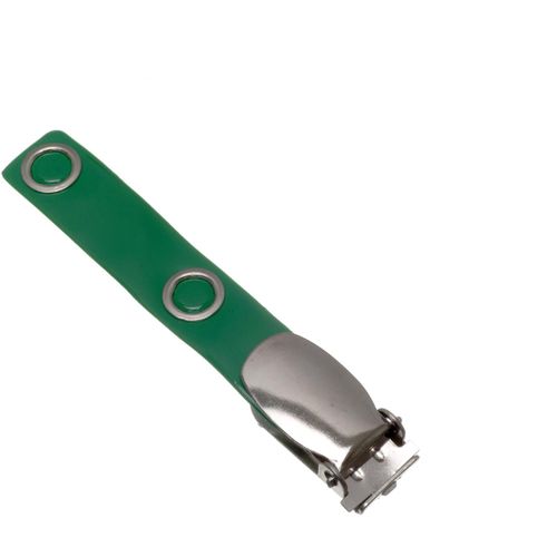 Clip 1051 (Art.-Nr. CA259536) - Metallclip CL 1051 mit grüner Lasch...
