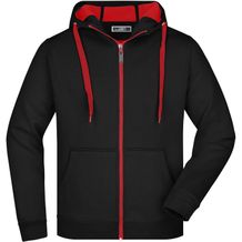 Men's Doubleface Jacket - Sportive Jacke mit Kapuze [Gr. XXL] (black/red) (Art.-Nr. CA000546)