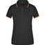Ladies' Polo Tipping - Hochwertiges Piqué-Polohemd mit Kontraststreifen [Gr. L] (black/orange) (Art.-Nr. CA002072)