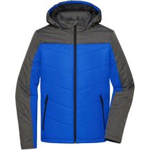 Men's Winter Jacket - Sportliche Winterjacke mit Kapuze [Gr. S] (royal/anthracite-melange) (Art.-Nr. CA004170)