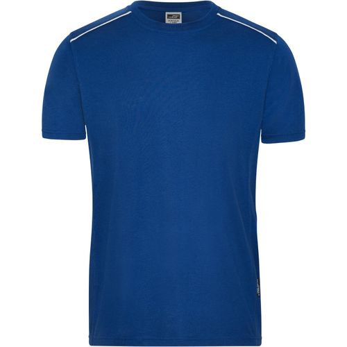Men's Workwear T-Shirt - Strapazierfähiges und pflegeleichtes T-shirt mit Kontrastpaspel [Gr. M] (Art.-Nr. CA004340) - Materialmix aus gekämmter, ringgesponne...