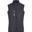 Men's Knitted Fleece Vest - Strickfleece Weste mit Stehkragen [Gr. L] (dark-grey-melange/silver) (Art.-Nr. CA005437)