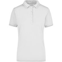 Ladies' Elastic Polo - Hochwertiges Poloshirt mit Kontraststreifen [Gr. S] (white/black) (Art.-Nr. CA006074)