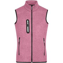 Ladies' Knitted Fleece Vest - Strickfleece Weste mit Stehkragen [Gr. XXL] (pink-melange/off-white) (Art.-Nr. CA006674)