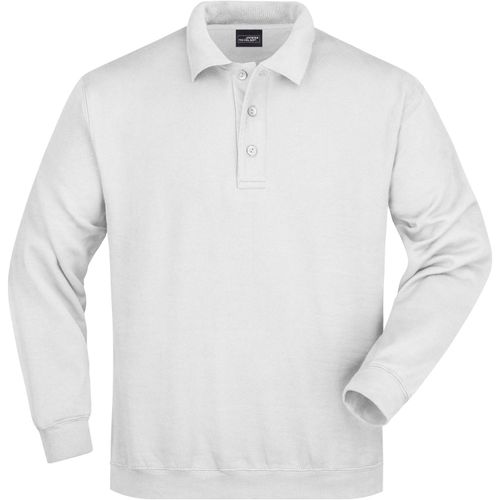 Polo-Sweat Heavy - Klassisches Komfort Polo-Sweatshirt [Gr. S] (Art.-Nr. CA007624) - Hochwertige Sweat-Qualität mit angeraut...