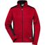 Ladies' Knitted Workwear Fleece Jacket - Pflegeleichte Strickfleece Jacke im Materialmix [Gr. XL] (red-melange/black) (Art.-Nr. CA009342)