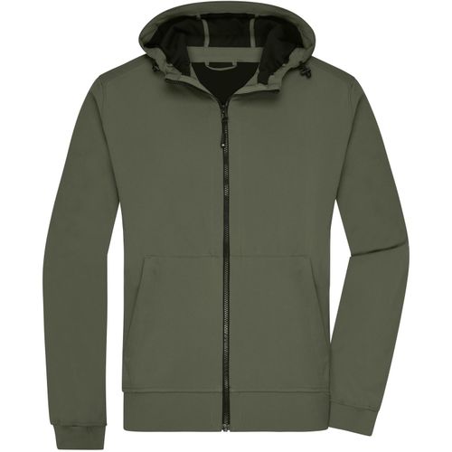 Men's Hooded Softshell Jacket - Softshelljacke mit Kapuze im sportlichen Design [Gr. 3XL] (Art.-Nr. CA010043) - 2-Lagen Softshellmaterial mit kontrastfa...