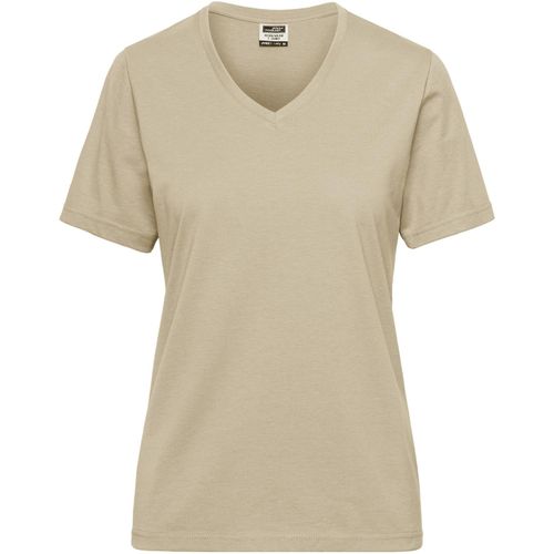 Ladies' BIO Workwear T-Shirt - Strapazierfähiges und pflegeleichtes T-Shirt [Gr. 3XL] (Art.-Nr. CA010072) - Materialmix aus gekämmter, ringgesponne...