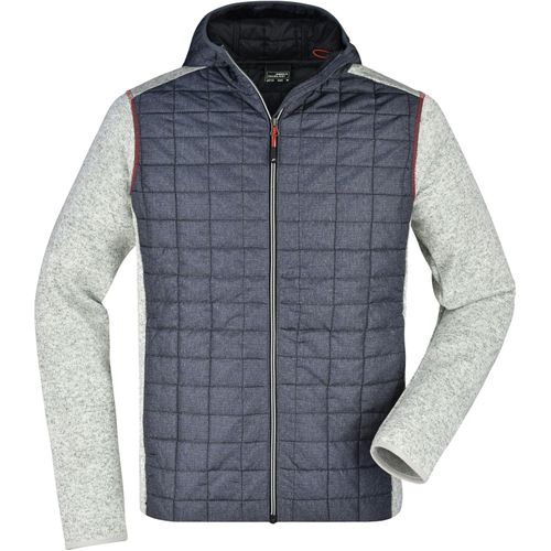 Men's Knitted Hybrid Jacket - Strickfleecejacke im stylischen Materialmix [Gr. L] (Art.-Nr. CA010740) - Weiches, wärmendes, pflegeleichte...