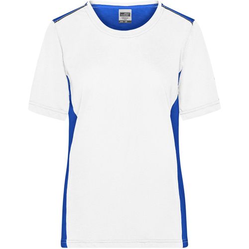 Ladies' Workwear T-Shirt - Strapazierfähiges und pflegeleichtes T-Shirt mit Kontrasteinsätzen [Gr. XXL] (Art.-Nr. CA011455) - Materialmix aus Baumwolle und Polyester...