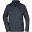 Ladies' Knitted Fleece Jacket - Modische Strickfleece Jacke mit Stehkragen [Gr. XL] (dark-grey-melange/silver) (Art.-Nr. CA011621)