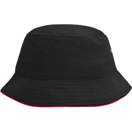 Fisherman Piping Hat - Trendiger Hut aus weicher Baumwolle [Gr. S/M] (Art.-Nr. CA012011) - Paspel an Krempe teilweise kontrastfarbi...