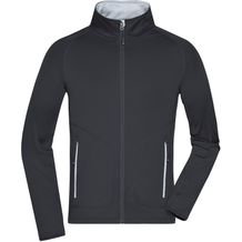 Men's Stretchfleece Jacket - Bi-elastische, körperbetonte Jacke im sportlichen Look [Gr. 3XL] (black/silver) (Art.-Nr. CA012908)