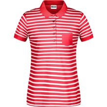 Ladies' Polo Striped - Polo in maritimem Look mit Brusttasche [Gr. L] (red/white) (Art.-Nr. CA013019)