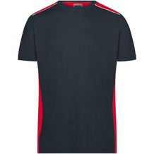 Men's Workwear T-Shirt - Strapazierfähiges und pflegeleichtes T-Shirt mit Kontrasteinsätzen [Gr. XXL] (carbon/red) (Art.-Nr. CA013592)