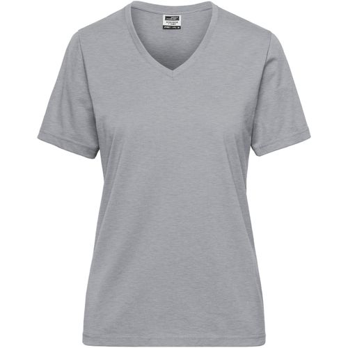 Ladies' BIO Workwear T-Shirt - Strapazierfähiges und pflegeleichtes T-Shirt [Gr. 4XL] (Art.-Nr. CA014531) - Materialmix aus gekämmter, ringgesponne...