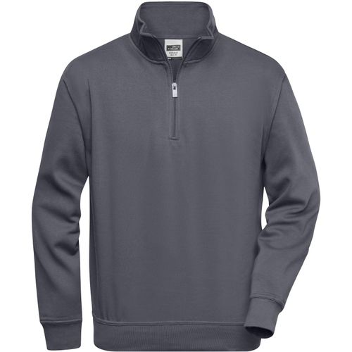 Workwear Half Zip Sweat - Sweatshirt mit Stehkragen und Reißverschluss [Gr. S] (Art.-Nr. CA014645) - Strapazierfähige pflegeleichte Baumwoll...